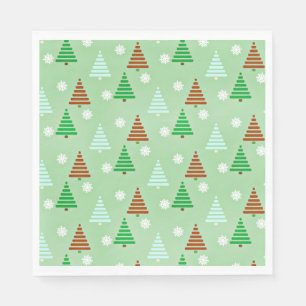 Dekoratives Weihnachtsbaummuster Serviette