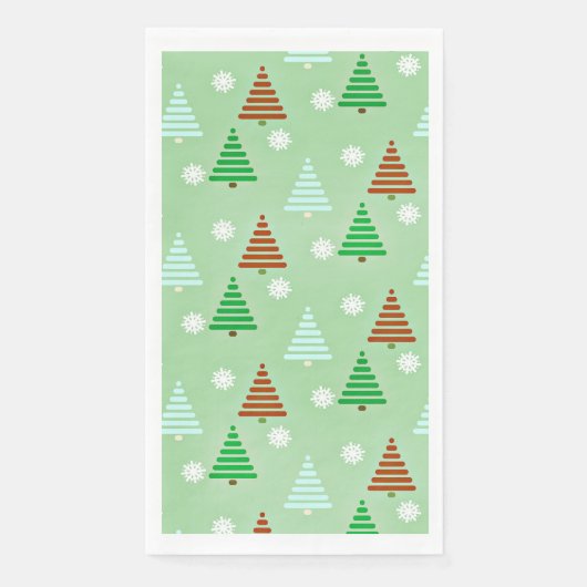 Dekoratives Weihnachtsbaummuster Serviette (Vorderseite)