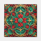 Dekoratives Weihnachtsmagnet Rot Grün Magnet (Vorne)