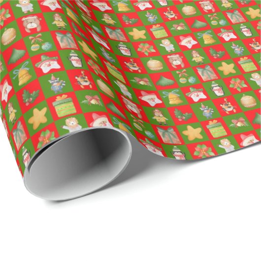 Dekoratives Weihnachtsmuster Geschenkpapier (Rolleneckpunkt)