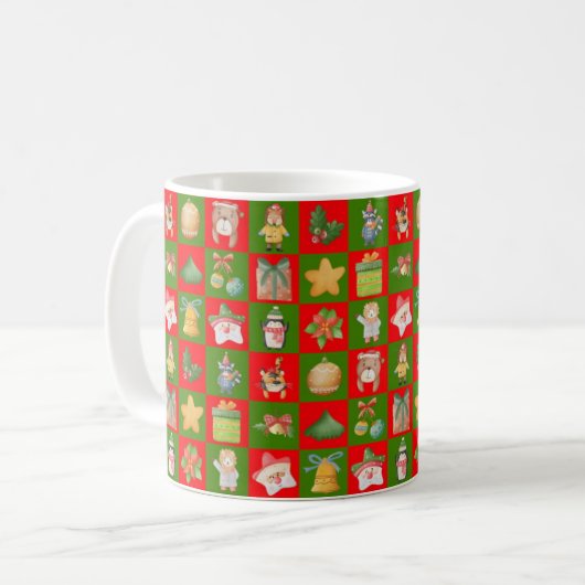 Dekoratives Weihnachtsmuster Kaffeetasse (Vorderseite Links)