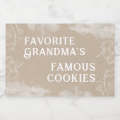 Dekoratives Weiß auf Brown Oma's Cookie Jar Lebensmitteletikett (Einzelnes Label)