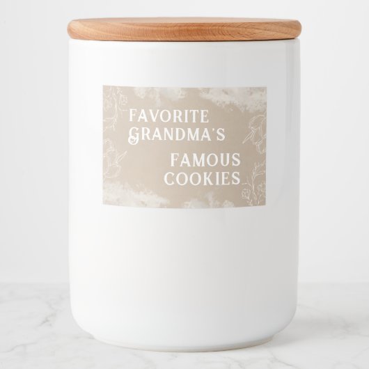 Dekoratives Weiß auf Brown Oma's Cookie Jar Lebensmitteletikett (Vorderseite)