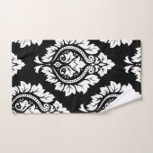 Dekoratives Weiß der Damast-Kunst-I auf Schwarzem Badhandtuch Set (Handtuch)
