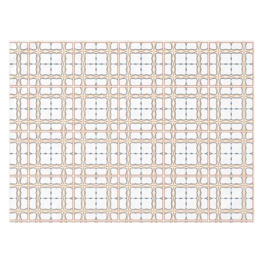 Dekoratives, weißes Orangenblau, detailliertes Git Tischdecke (Vorderseite (Horizontal))