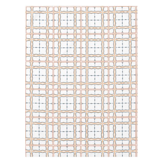 Dekoratives, weißes Orangenblau, detailliertes Git Tischdecke (Vorderseite)