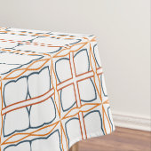 Dekoratives, weißes Orangenblau, detailliertes Git Tischdecke (Beispiel)