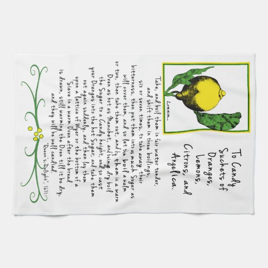 Dekoratives Zitronen-Kunst-Tee-Tuch mit antikem Geschirrtuch (Horizontal)