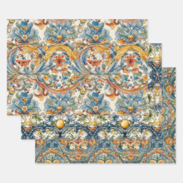 DEKORATIVPAPIER ZUR FLORALISCHEN KERAMIK GESCHENKPAPIER SET