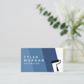 Dekorator für den QR-Code der blauen Rollerleiste Visitenkarte (Stehend Vorderseite)