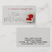 Dekorator für Wohnzimmer mit rotem Sessel Visitenkarte (Vorne/Hinten)