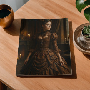Dekorbild Steampunk-Victorian Lady in Braun Seidenpapier