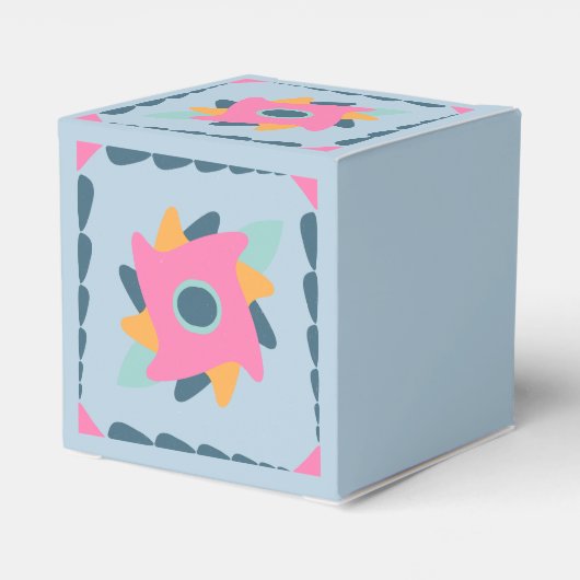 Dekorfarbene Fliese Geschenkschachtel (Rückseite)