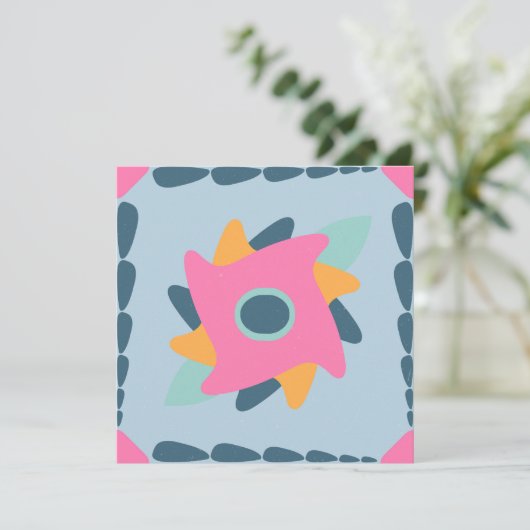 Dekorfarbene Fliese Karte (Stehend Vorderseite)