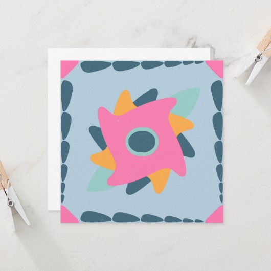 Dekorfarbene Fliese Karte (Vorderseite/Rückseite Beispiel)