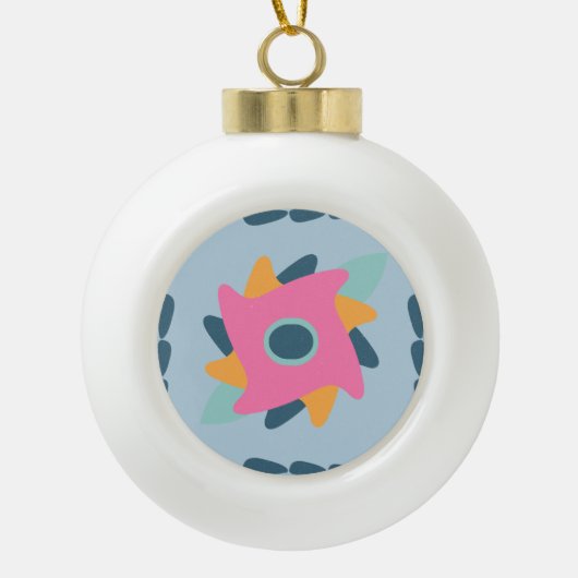 Dekorfarbene Fliese Keramik Kugel-Ornament (Vorderseite)