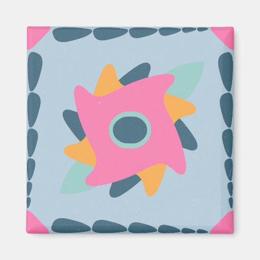 Dekorfarbene Fliese Magnet (Vorne)