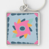 Dekorfarbene Fliese Schlüsselanhänger (Vorne)