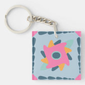 Dekorfarbene Fliese Schlüsselanhänger (Vorderseite)