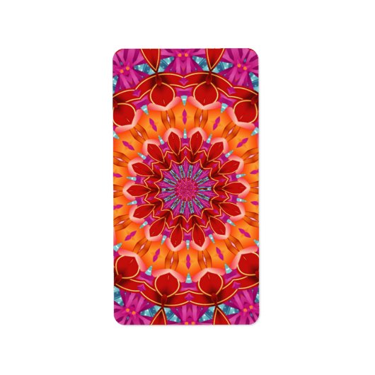 Dekorfarbiges Muster Adressaufkleber (Vorne)