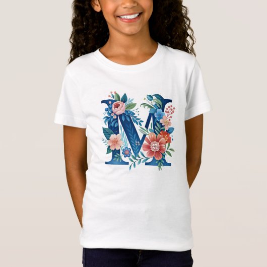 Dekorflormonogramm "M" T-Shirt (Vorderseite)