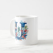 Dekorflormonogramm "U" Kaffeetasse (Vorderseite Links)