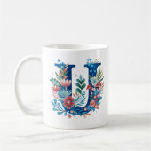 Dekorflormonogramm "U" Kaffeetasse (Links)