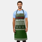 Dekorgrün mit Sternen Schürze (Getragen)