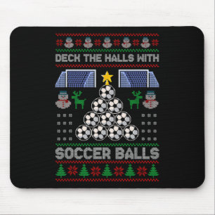 Dekoriere Die Halle Mit Fußball-Hässliches Weihnac Mousepad