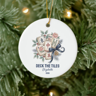 Dekoriere die Kacheln Weihnachten Mahjong Lustiges Keramik Ornament