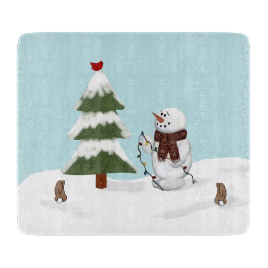 Dekorieren der Weihnachtsabteilung des Baumes Schneidebrett (Vorderseite)