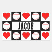 Dekorieren des Baseball-Party Benutzerdefinierter Rechteckiger Aufkleber (Vorderseite)