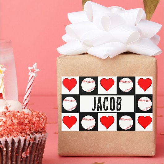 Dekorieren des Baseball-Party Benutzerdefinierter Rechteckiger Aufkleber (Party)