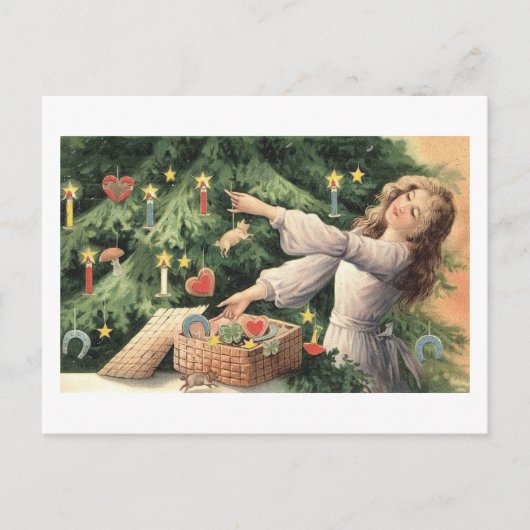 Dekorieren des Baumes Postkarte (Vorderseite)