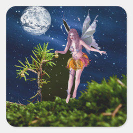 Dekorieren des Baumes Quadratischer Aufkleber