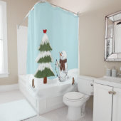 Dekorieren des Baumschneemann-Duschvorhangs Duschvorhang (Beispiel)