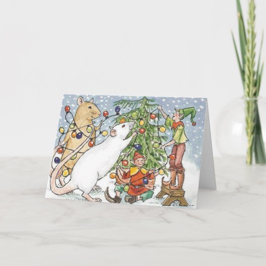 Dekorieren des Ratty Tree Feiertagskarte (Vorderseite)