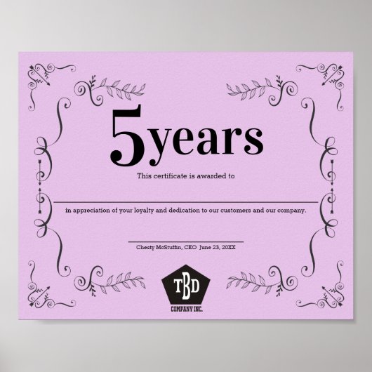 Dekorieren des universellen Mitarbeiterjubiläums Poster (Vorne)