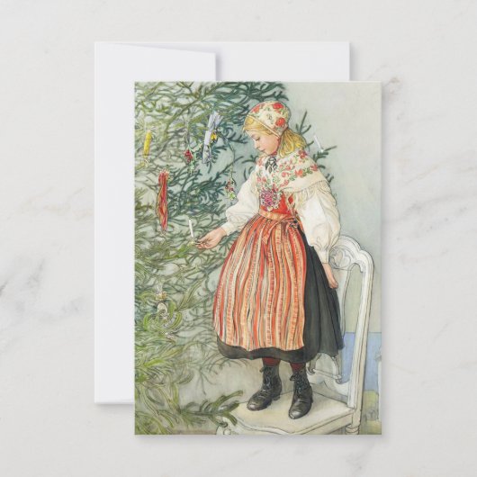Dekorieren des Weihnachtsbaumes - Carl Larsson Karte (Vorderseite)