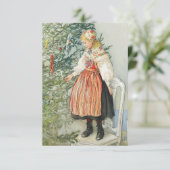 Dekorieren des Weihnachtsbaumes - Carl Larsson Karte (Stehend Vorderseite)