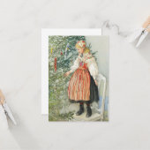 Dekorieren des Weihnachtsbaumes - Carl Larsson Karte (Vorderseite/Rückseite Beispiel)