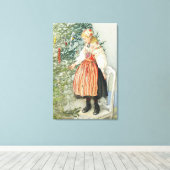 Dekorieren des Weihnachtsbaumes - Carl Larsson Leinwanddruck (Insitu (Holzboden))