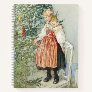 Dekorieren des Weihnachtsbaumes - Carl Larsson Notizblock