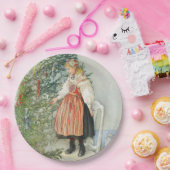 Dekorieren des Weihnachtsbaumes - Carl Larsson Pappteller (Party)