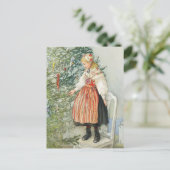 Dekorieren des Weihnachtsbaumes - Carl Larsson Postkarte (Stehend Vorderseite)