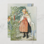 Dekorieren des Weihnachtsbaumes - Carl Larsson Postkarte (Vorne/Hinten)