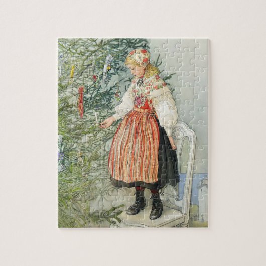 Dekorieren des Weihnachtsbaumes - Carl Larsson Puzzle (Vertikal)