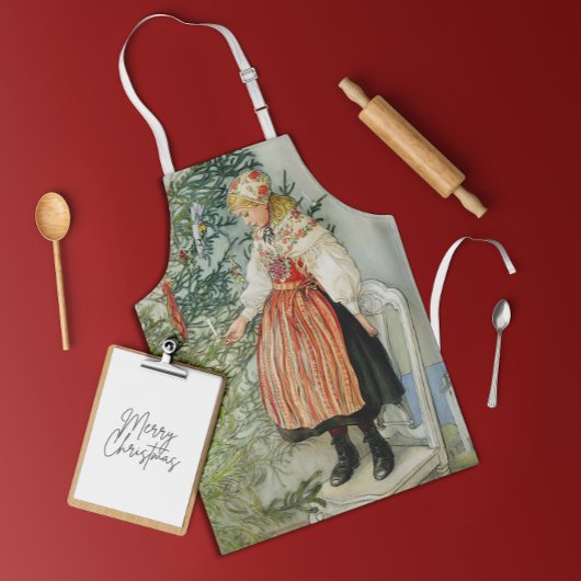 Dekorieren des Weihnachtsbaumes - Carl Larsson Schürze