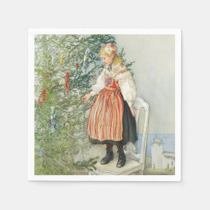 Dekorieren des Weihnachtsbaumes - Carl Larsson Serviette