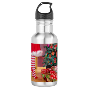 Dekorieren des Weihnachtsbaumes Edelstahlflasche